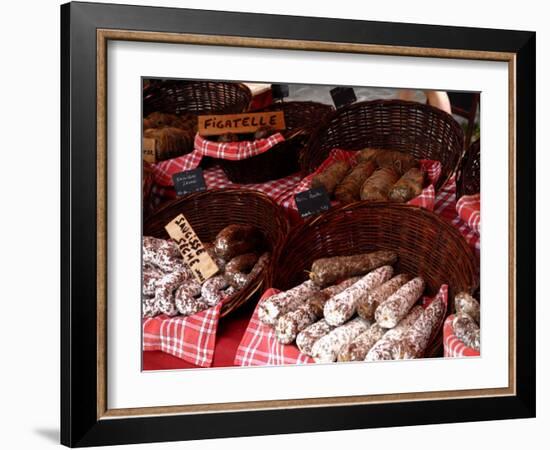 Sausages on a Market Stall, La Flotte, Ile De Re, Charente-Maritime, France, Europe-Richardson Peter-Framed Photographic Print