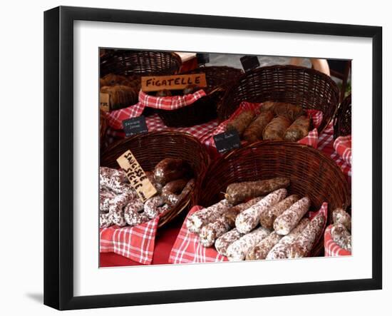 Sausages on a Market Stall, La Flotte, Ile De Re, Charente-Maritime, France, Europe-Richardson Peter-Framed Photographic Print