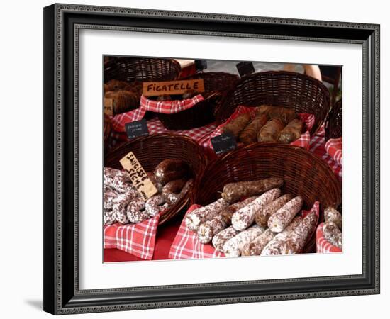 Sausages on a Market Stall, La Flotte, Ile De Re, Charente-Maritime, France, Europe-Richardson Peter-Framed Photographic Print