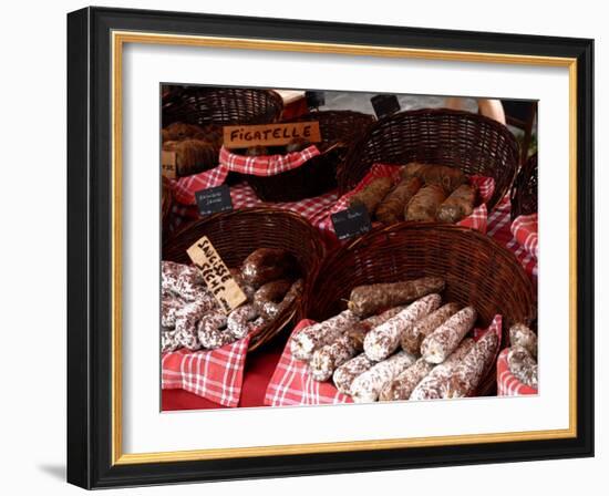 Sausages on a Market Stall, La Flotte, Ile De Re, Charente-Maritime, France, Europe-Richardson Peter-Framed Photographic Print