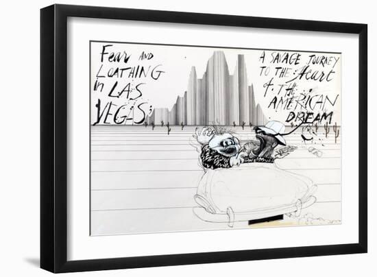 Savage Journey, Fear and Loathing in Las Vegas, 1971 (drawing)-Ralph Steadman-Framed Giclee Print