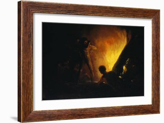 Savages around a Fire-Francisco de Goya-Framed Giclee Print