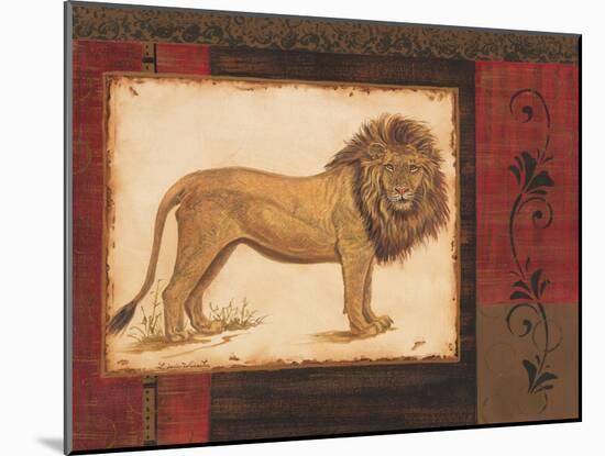 Savanna Lion-Linda Wacaster-Mounted Art Print