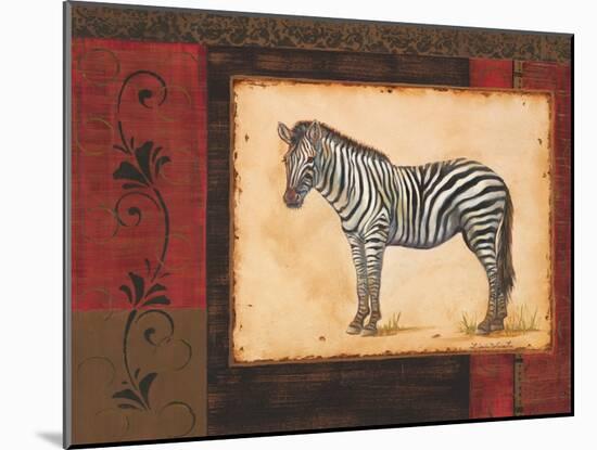 Savanna Zebra-Linda Wacaster-Mounted Art Print