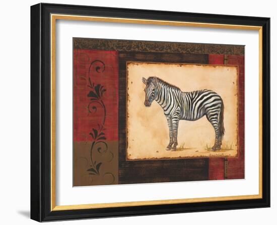Savanna Zebra-Linda Wacaster-Framed Art Print