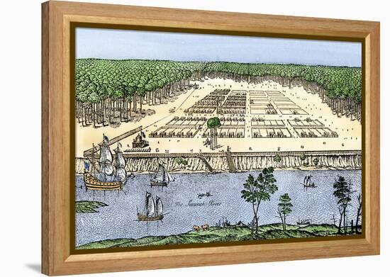 Savannah, Georgia, as Established by James Oglethorpe, 1741-null-Framed Premier Image Canvas