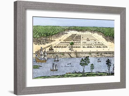 Savannah, Georgia, as Established by James Oglethorpe, 1741-null-Framed Giclee Print