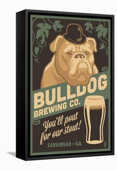 Savannah, Georgia - Bulldog - Retro Stout Beer Ad-Lantern Press-Framed Stretched Canvas