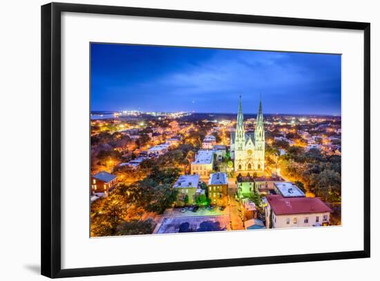 Savannah, Georgia Downtown Skyline at the Cathedral.-SeanPavonePhoto-Framed Photographic Print