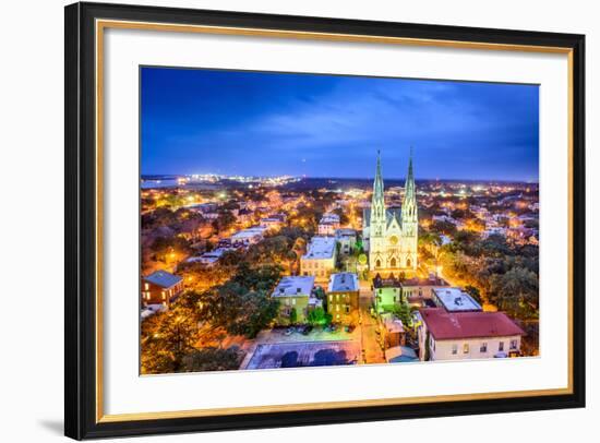Savannah, Georgia Downtown Skyline at the Cathedral.-SeanPavonePhoto-Framed Photographic Print