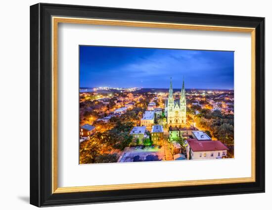 Savannah, Georgia Downtown Skyline at the Cathedral.-SeanPavonePhoto-Framed Photographic Print