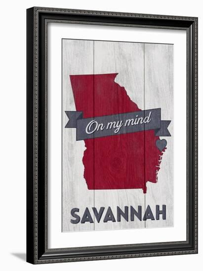 Savannah, Georgia - on My Mind-Lantern Press-Framed Art Print