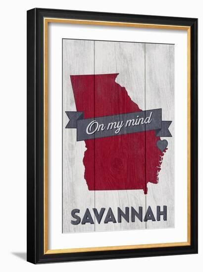 Savannah, Georgia - on My Mind-Lantern Press-Framed Art Print