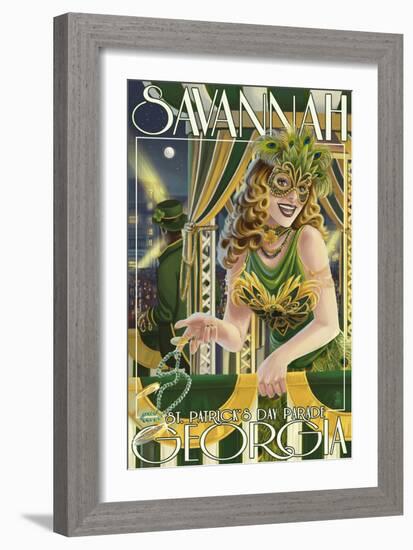 Savannah, Georgia - St. Patricks Day Parade-Lantern Press-Framed Art Print