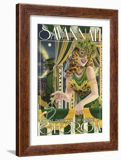 Savannah, Georgia - St. Patricks Day Parade-Lantern Press-Framed Art Print