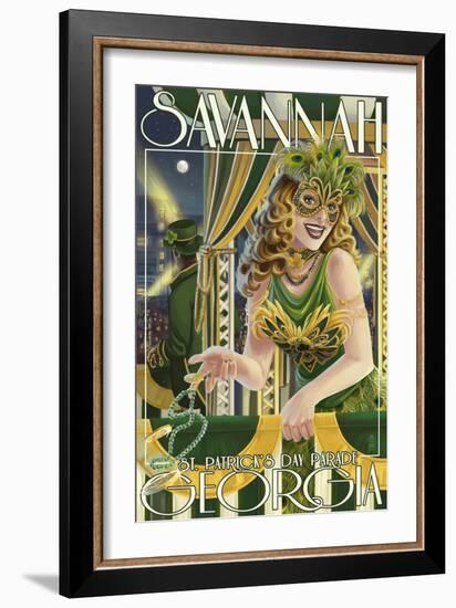 Savannah, Georgia - St. Patricks Day Parade-Lantern Press-Framed Art Print