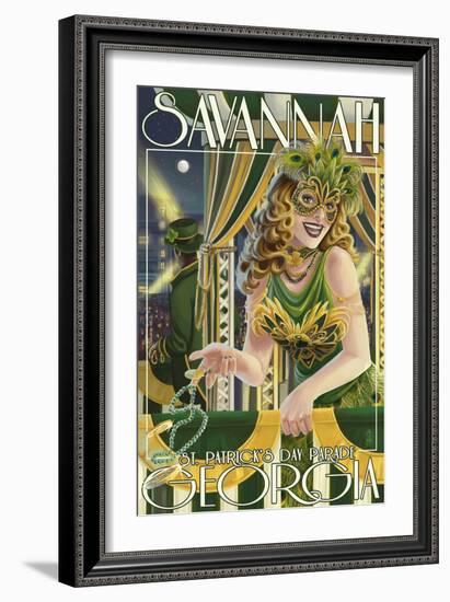 Savannah, Georgia - St. Patricks Day Parade-Lantern Press-Framed Art Print