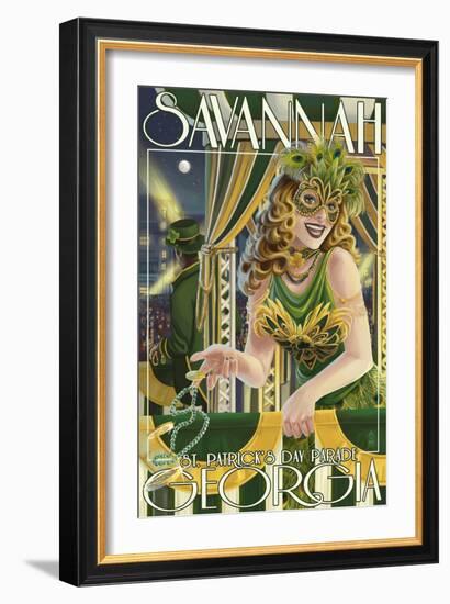 Savannah, Georgia - St. Patricks Day Parade-Lantern Press-Framed Art Print