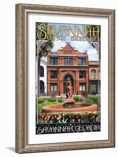 Savannah, Georgia - The Cotton Exchange-Lantern Press-Framed Art Print