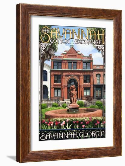 Savannah, Georgia - The Cotton Exchange-Lantern Press-Framed Art Print