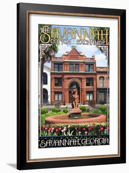 Savannah, Georgia - The Cotton Exchange-Lantern Press-Framed Art Print