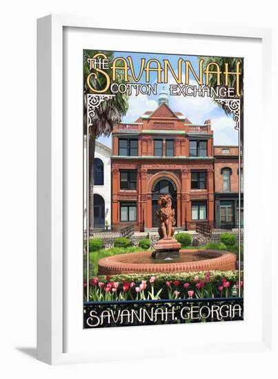 Savannah, Georgia - The Cotton Exchange-Lantern Press-Framed Art Print