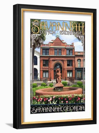 Savannah, Georgia - The Cotton Exchange-Lantern Press-Framed Art Print