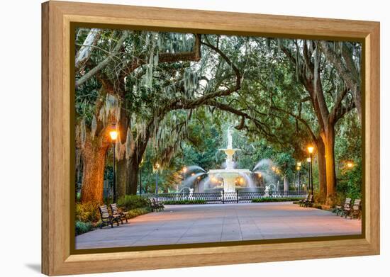 Savannah, Georgia, USA at Forsyth Park Fountain.-SeanPavonePhoto-Framed Premier Image Canvas