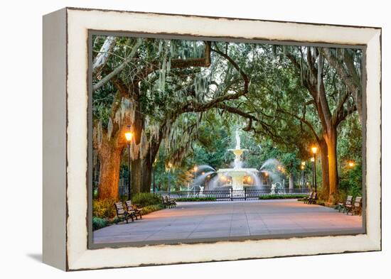 Savannah, Georgia, USA at Forsyth Park Fountain.-SeanPavonePhoto-Framed Premier Image Canvas