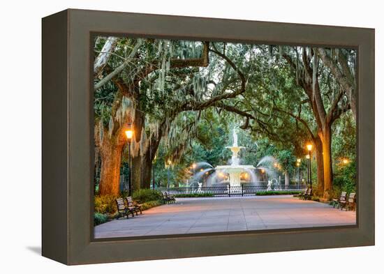 Savannah, Georgia, USA at Forsyth Park Fountain.-SeanPavonePhoto-Framed Premier Image Canvas