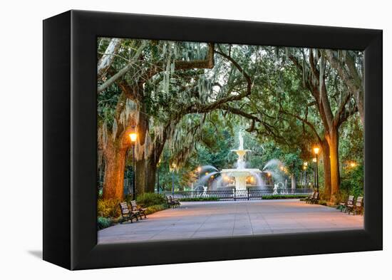 Savannah, Georgia, USA at Forsyth Park Fountain.-SeanPavonePhoto-Framed Premier Image Canvas