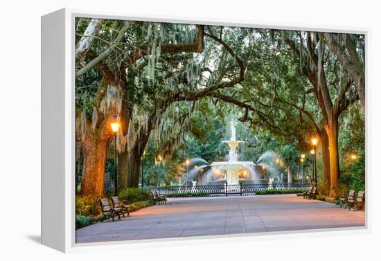 Savannah, Georgia, USA at Forsyth Park Fountain.-SeanPavonePhoto-Framed Premier Image Canvas