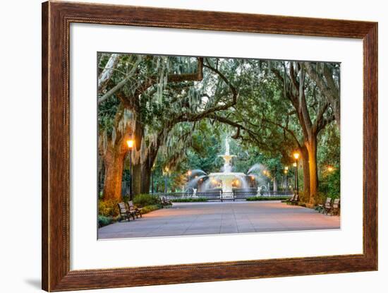 Savannah, Georgia, USA at Forsyth Park Fountain.-SeanPavonePhoto-Framed Premium Photographic Print