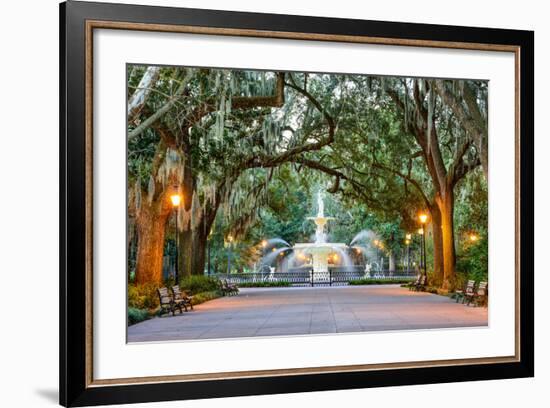 Savannah, Georgia, USA at Forsyth Park Fountain.-SeanPavonePhoto-Framed Premium Photographic Print