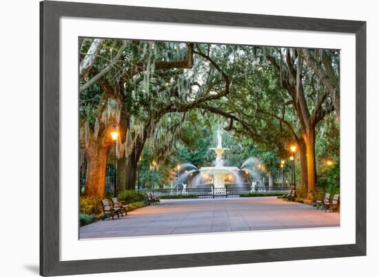 Savannah, Georgia, USA at Forsyth Park Fountain.-SeanPavonePhoto-Framed Photographic Print