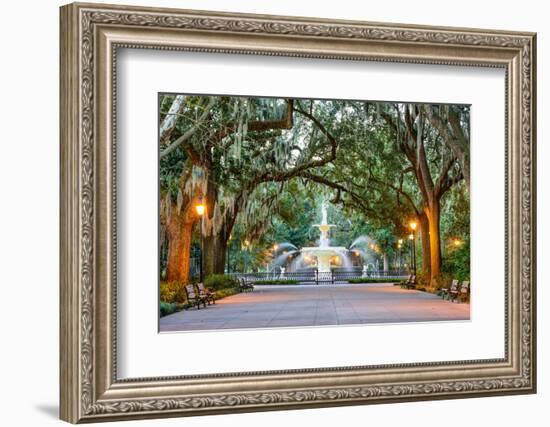 Savannah, Georgia, USA at Forsyth Park Fountain.-SeanPavonePhoto-Framed Photographic Print