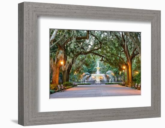 Savannah, Georgia, USA at Forsyth Park Fountain.-SeanPavonePhoto-Framed Photographic Print