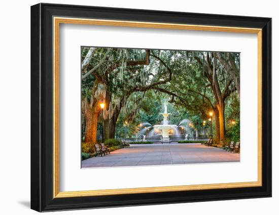 Savannah, Georgia, USA at Forsyth Park Fountain.-SeanPavonePhoto-Framed Photographic Print