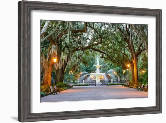 Savannah, Georgia, USA at Forsyth Park Fountain.-SeanPavonePhoto-Framed Photographic Print