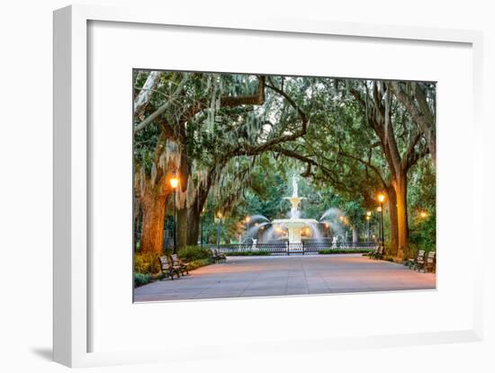 Savannah, Georgia, USA at Forsyth Park Fountain.-SeanPavonePhoto-Framed Photographic Print