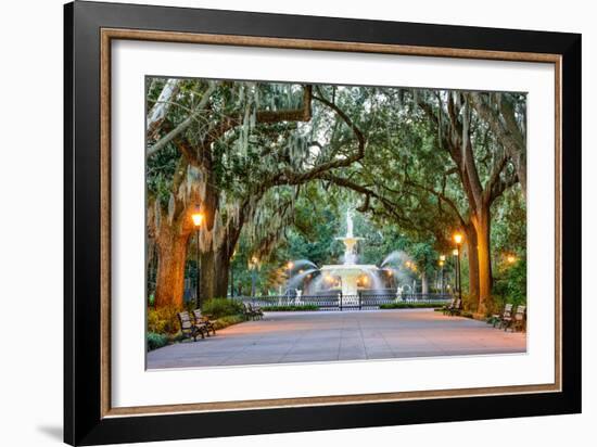 Savannah, Georgia, USA at Forsyth Park Fountain.-SeanPavonePhoto-Framed Photographic Print