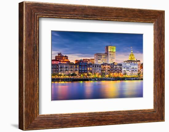 Savannah, Georgia, USA Downtown Skyline.-SeanPavonePhoto-Framed Photographic Print