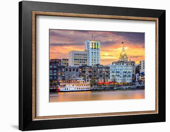 Savannah, Georgia, USA Riverfront Skyline.-SeanPavonePhoto-Framed Photographic Print