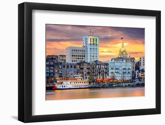 Savannah, Georgia, USA Riverfront Skyline.-SeanPavonePhoto-Framed Photographic Print