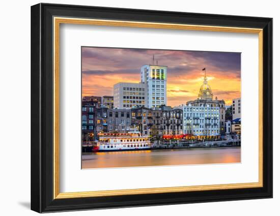 Savannah, Georgia, USA Riverfront Skyline.-SeanPavonePhoto-Framed Photographic Print