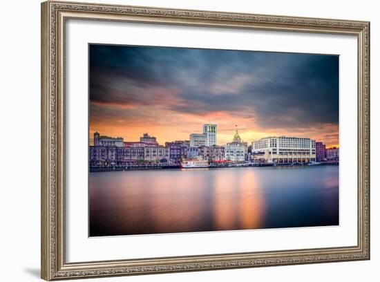 Savannah, Georgia, USA Riverfront Skyline.-SeanPavonePhoto-Framed Photographic Print