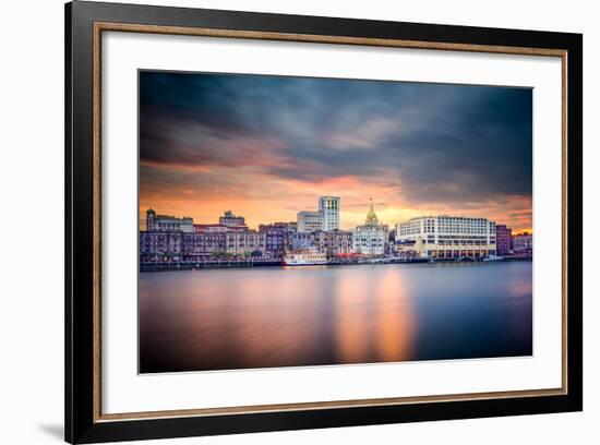 Savannah, Georgia, USA Riverfront Skyline.-SeanPavonePhoto-Framed Photographic Print