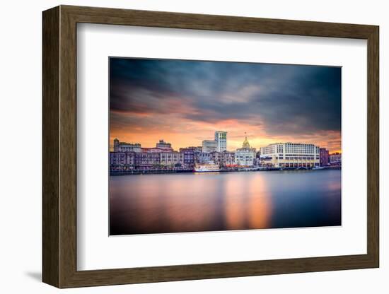 Savannah, Georgia, USA Riverfront Skyline.-SeanPavonePhoto-Framed Photographic Print