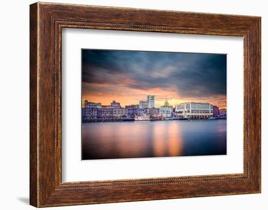 Savannah, Georgia, USA Riverfront Skyline.-SeanPavonePhoto-Framed Photographic Print