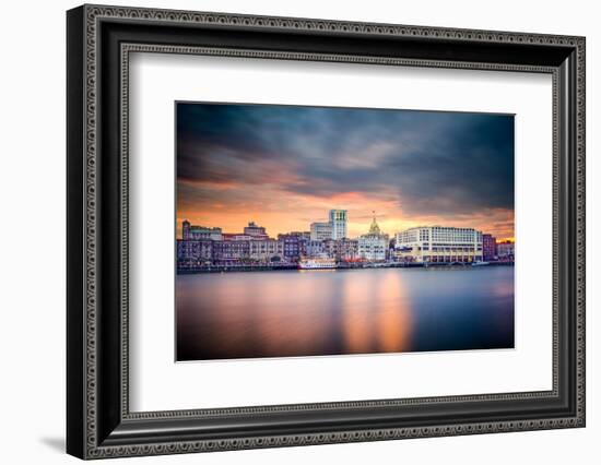 Savannah, Georgia, USA Riverfront Skyline.-SeanPavonePhoto-Framed Photographic Print